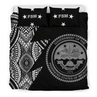 Polynesian Bedding Set - Federated States of Micronesia Pattern Duvet Cover Set Black - Polynesian Pride