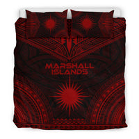 Marshall Islands Polynesian Chief Duvet Cover Set - Red Version - Polynesian Pride
