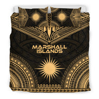 Marshall Islands Polynesian Chief Duvet Cover Set - Gold Version - Polynesian Pride
