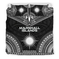 Marshall Islands Polynesian Chief Duvet Cover Set - Black Version - Polynesian Pride