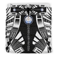 Marshall Islands Duvet Cover Set - Polynesian Tattoo Black - Polynesian Pride