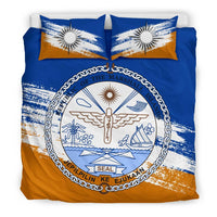 Marshall Islands Duvet Cover Set - Marshall Islands Seal Premium Black - Polynesian Pride