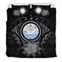 Marshall Island Duvet Cover Set - Marshall Island Seal & Gray Hibiscus Gray - Polynesian Pride