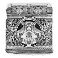 Hawaiian Madame Pele Plumeria Polynesian Bedding Set White - Polynesian Pride