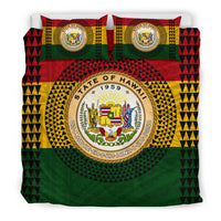 Hawaiian Kakau Maoli Polynesian Bedding Set - Seal Of Hawaii - Polynesian Pride