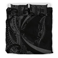 New Zealand Silver Fern Bedding Set Maori Tattoo Circle Style - Polynesian Pride