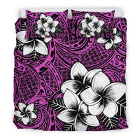 Hawaiian Plumeria Tribal Polynesian Bedding Set Pink - Polynesian Pride