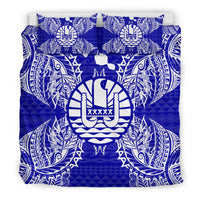 Polynesian Bedding Set - French Polynesia Duvet Cover Set Map Blue - Polynesian Pride