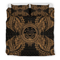 Polynesian Bedding Set - Federated States Of Micronesian Duvet Cover Set Map Gold - Polynesian Pride