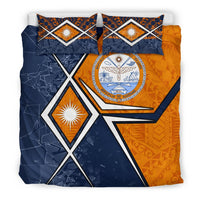 Marshall Islands Bedding Set - Marshall Islands Flag with Polynesian Patterns - Polynesian Pride