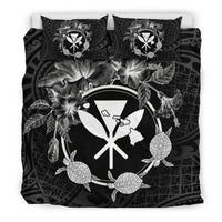 Hawaii Kanaka Turtle Hibiscus Polynesian Bedding Set - Anthea Style White - Polynesian Pride