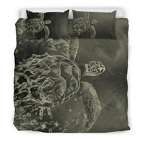 Hawaii Sea Turtle Water Color Travel Galaxy Bedding Set - AH - Beige - Polynesian Pride