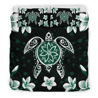 Hawaiian Greenie Turtle Plumeria Bedding Set - Polynesian Pride