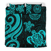 Tahiti Polynesian Bedding Set - Turquoise Tentacle Turtle - Polynesian Pride