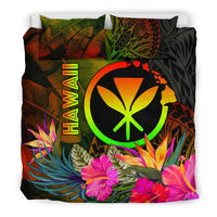 Polynesian Hawaii Kanaka Maoli Polynesian Bedding Set - Hibiscus and Banana Leaves - Polynesian Pride