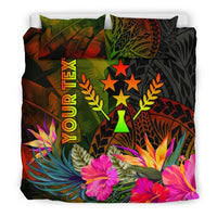 Kosrae Polynesian Personalised Bedding Set - Hibiscus and Banana Leaves - Polynesian Pride