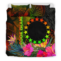 Cook Islands Polynesian Bedding Set - Hibiscus and Banana Leaves - Polynesian Pride