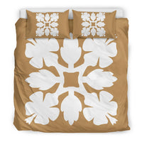 Hawaiian Bedding Set Royal Pattern - Gold - C1 Style - Polynesian Pride