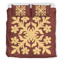 Hawaiian Bedding Set Royal Pattern - Coral - C2 Style - Polynesian Pride
