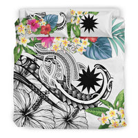 Nauru Polynesian Bedding Set - Summer Plumeria (White) - Polynesian Pride