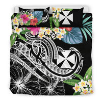 Wallis and Futuna Polynesian Bedding Set - Summer Plumeria (Black) - Polynesian Pride