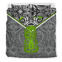 New Zealand Maori Rugby Bedding Set Pride Version - Gray - Polynesian Pride