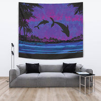 Dolphin Dance In Night Tapestry - Polynesian Pride