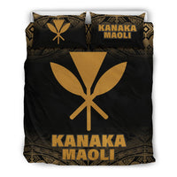Kanaka Maoli Duvet Cover Set - Gold Fog Style - Polynesian Pride