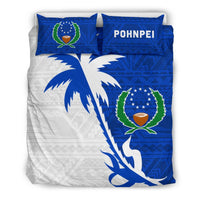 Pohnpei Duvet Cover Set - Pohnpei Flag & Coconut Tree - Polynesian Pride
