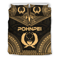Pohnpei Polynesian Chief Duvet Cover Set - Gold Version Gold - Polynesian Pride