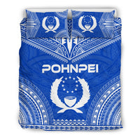 Pohnpei Flag Polynesian Chief Duvet Cover Set Blue - Polynesian Pride