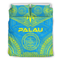 Palau Flag Polynesian Chief Duvet Cover Set Blue - Polynesian Pride