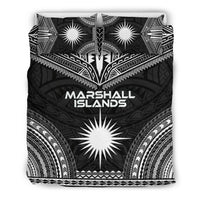 Marshall Islands Polynesian Chief Duvet Cover Set - Black Version Black - Polynesian Pride