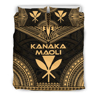 Kanaka Maoli Polynesian Chief Duvet Cover Set - Gold Version Gold - Polynesian Pride