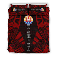 Tahiti Duvet Cover Set - Polynesian Tattoo Red - Polynesian Pride