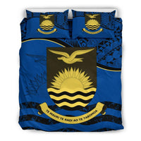 Kiribati Duvet Cover Set - Kiribati Flag & Coat Of Arms Dark Blue - Polynesian Pride