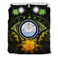 Marshall Island Duvet Cover Set - Marshall Island Seal & Reggae Hibiscus - Polynesian Pride