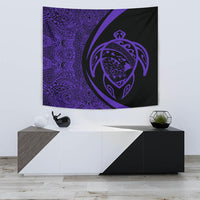 Hawaii Turtle Map Polynesian Tapestry - Purple - Circle Style Wall Tapestry 75cm*90cm Purple - Polynesian Pride