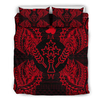 Polynesian Bedding Set - Kosrae Duvet Cover Set Map Red - Polynesian Pride