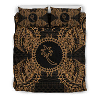 Polynesian Bedding Set - Chuuk Duvet Cover Set Map Gold - Polynesian Pride