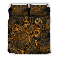 Polynesian Bedding Set - Tonga Duvet Cover Set Gold Color - Polynesian Pride