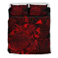Polynesian Bedding Set - Tokelau Duvet Cover Set Red Color - Polynesian Pride