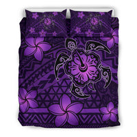 Hawaii Mix Polynesian Turtle Plumeria Bedding Set - AH - Nick Style - Purple Purple - Polynesian Pride