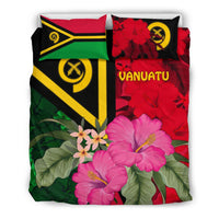 Vanuatu Bedding Set - Vanuatu Flag with Hibiscus - Polynesian Pride