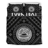 American Samoa Personalised Bedding Set - Seal In Polynesian Tattoo Style ( Black) - Polynesian Pride