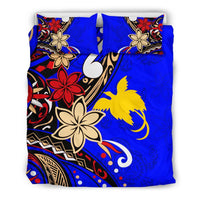Papua Polynesian Bedding Set - Tribal Flower With Special Turtles Blue Color - Polynesian Pride