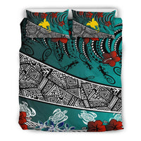 Papua Polynesian Bedding Set - Lizard And Turtle Green - Polynesian Pride