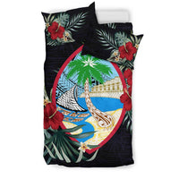 Guam Duvet Cover Set - Guam Coat Of Arms Hibiscus - Polynesian Pride