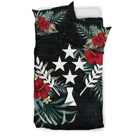 Kosrae Duvet Cover Set - Kosrae Coat Of Arms Hibiscus - Polynesian Pride