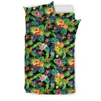 Hawaiian Tropical Hibiscus Plumeria Pineapples, Palm Leaves Strelitzia Polynesian Bedding Set - Polynesian Pride